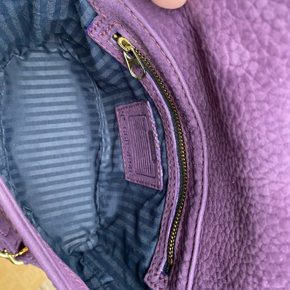 Coach 4946 Sonoma Small Flap Nubuc Grape Purple Vintage Leather - Picture 8 of 16